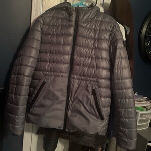 Kenneth Cole Charcoal Puffer Coat